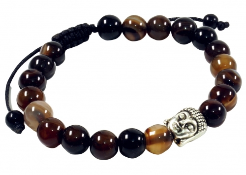 Mala, Buddha bracelet , hand mala agate black - model 27