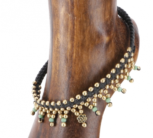 Fußkette Makrameee mit Perlen - Modell 1 - 24 cm