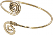 Boho bangle, ethno bangle spiral - gold