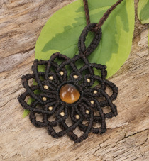 Macrame chain flower of life - brown