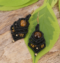 Dainty Macramé Earrings, Festival Jewelry - Model 1