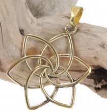 Flower of life brass pendant - gold