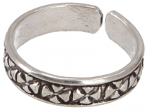 Silver toe ring, Indian toe ring, open ring - Meander 5
