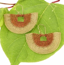 Boho crochet wire earrings - model 8