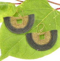 Boho crochet wire earrings - model 12