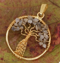 Lebensbaum Amulett, goldener Kettenanhänger `Tree of life` - Labr..