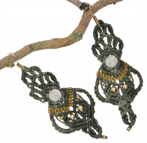 Macramé earrings, festival jewelry - Model 11