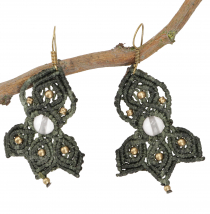 Macramé earrings, festival jewelry - Model 13