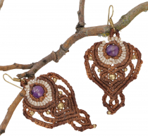 Macramé earrings, festival jewelry - Model 25