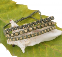 Bead bracelet, macramé bracelet, men`s bracelet - olive green