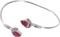 Boho bangle, bangle with semi-precious stone - ruby quartz