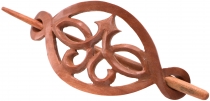 Ethno Holz Haarspange mit Stab, Boho Haarschmuck - Ornament