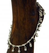 Indian anklet, oriental white metal anklet - Model 4