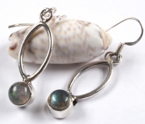 Indian silver earrings, boho silver earrings - labradorite