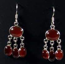 Indian silver earrings in Bollywood style, boho earrings - carnel..