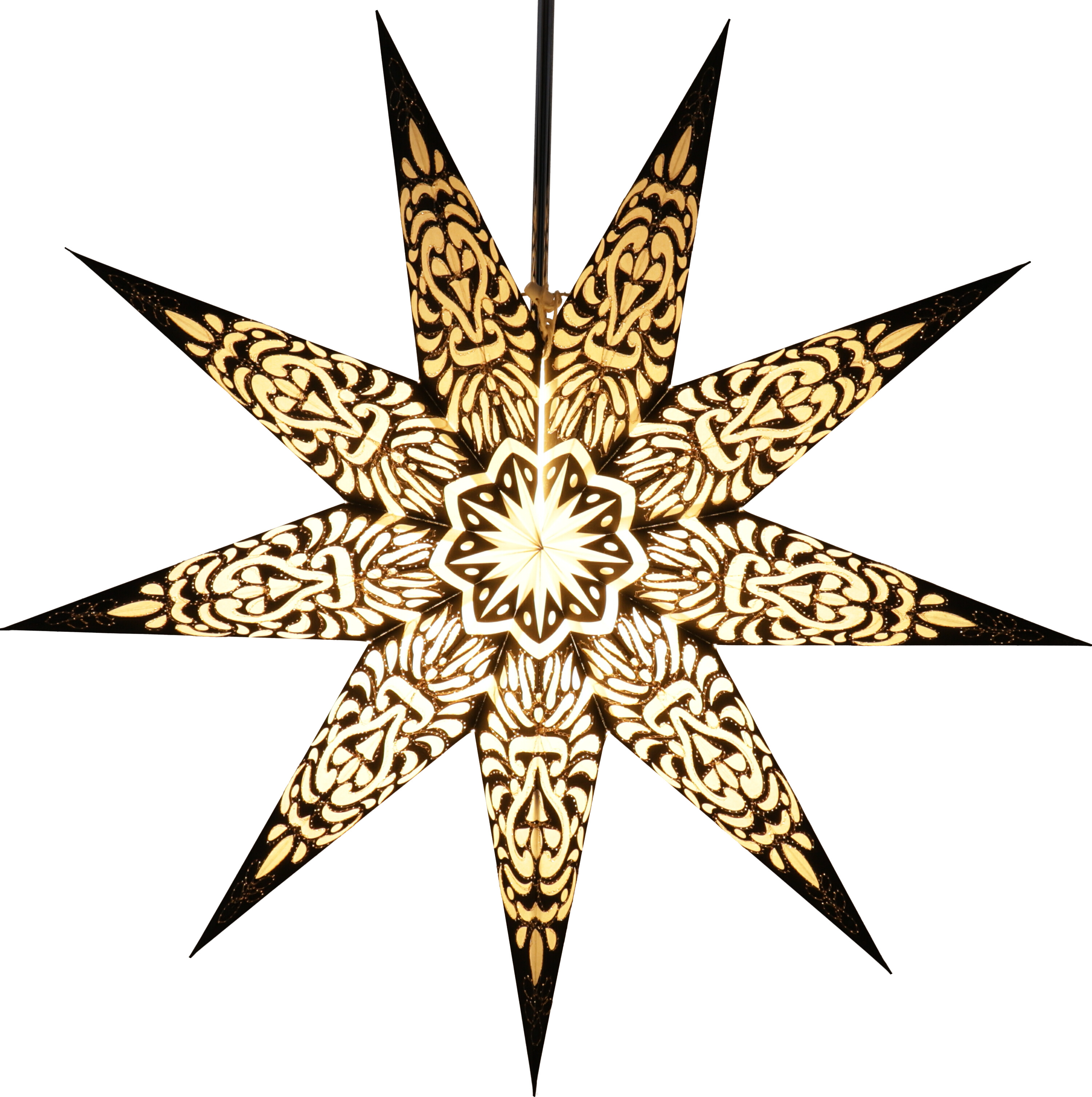 Platon 7 Nature GURU SHOP Faltbarer Advents Leucht Papierstern Star Fensterdeko Weihnachtsstern 60 cm 