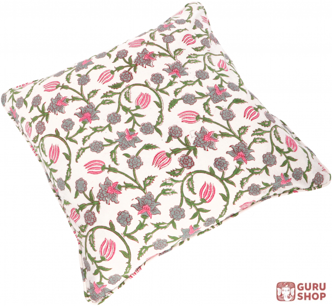 Floral Cushion Covers White Indian Block Printed Decorative Pillows pink Cushion Cover Block Printed Cushion Cover Cushion Covers
